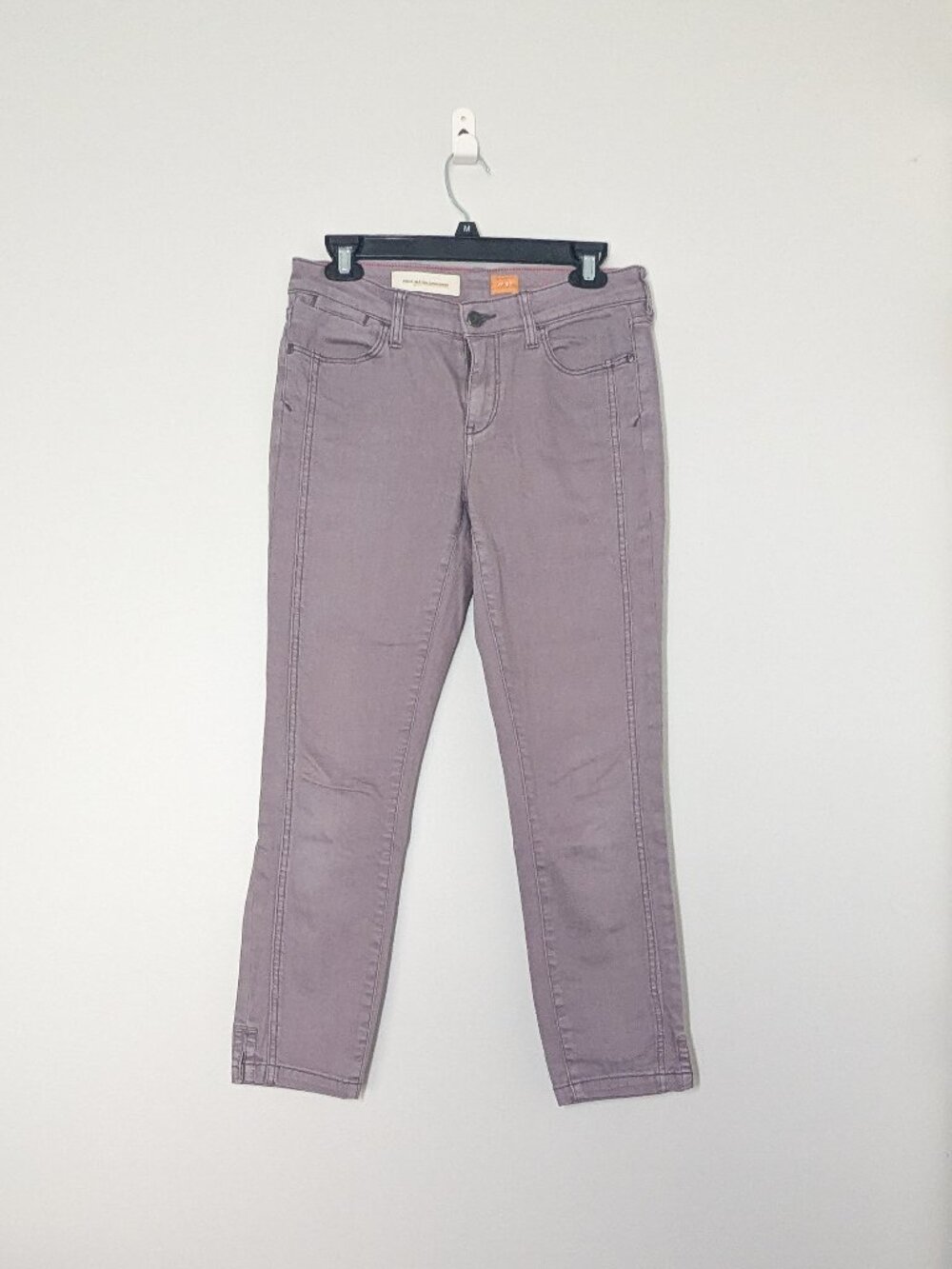 Pilcro Anthropologie Stet Gray Denim Ankle Pants 27 EUC Slim Stretch Boho